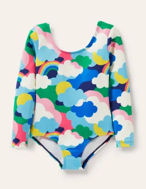 Activewear Leotard-Multi Cloud Camo