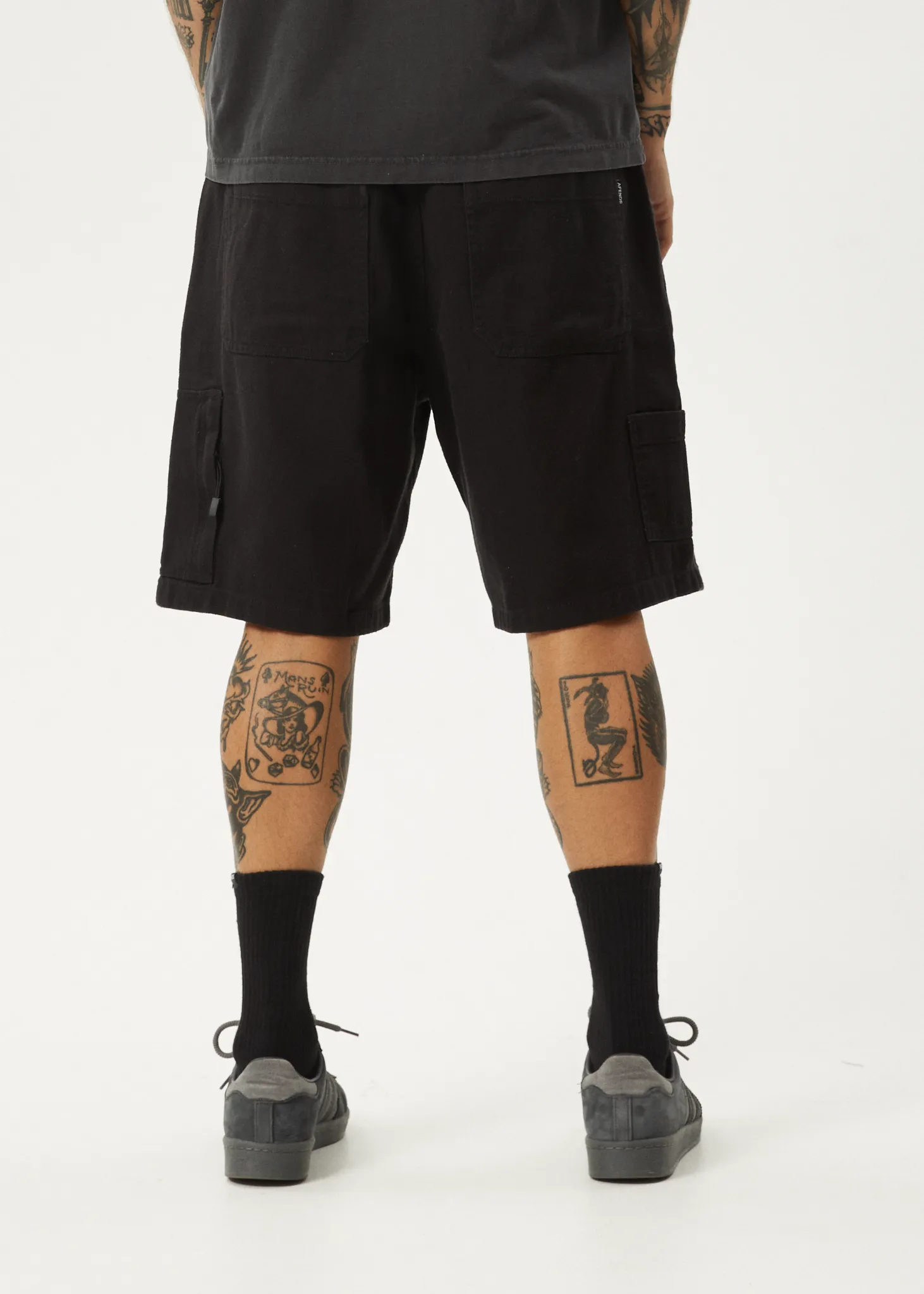AFENDS Mens Harper - Carpenter Shorts 22" - Black