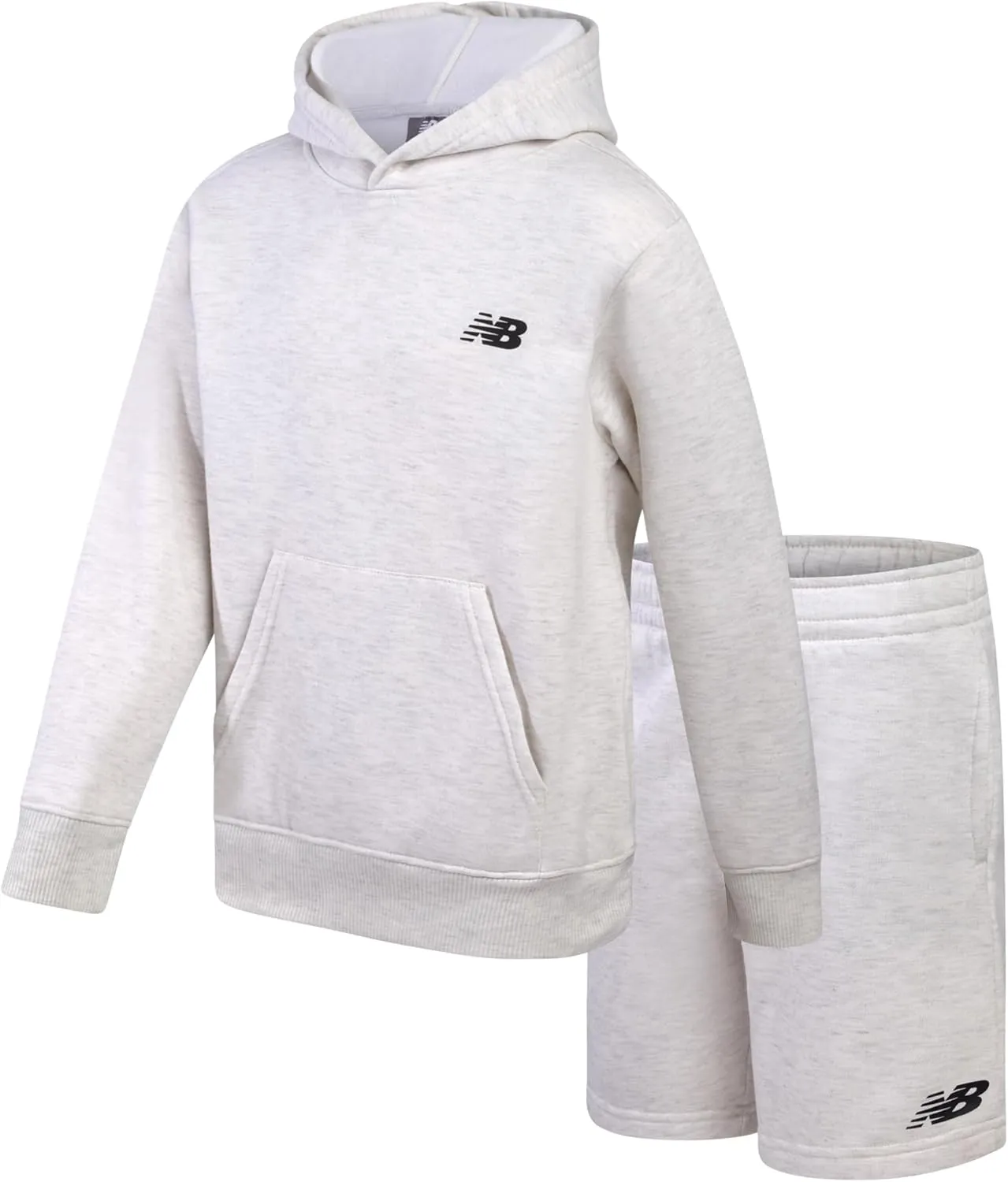 New Balance Boys' Shorts Set - 2 Piece Performance Fleece Hoodie Sweatshirt and Sweat Shorts - Sweatsuit Set for Boys (8-12)