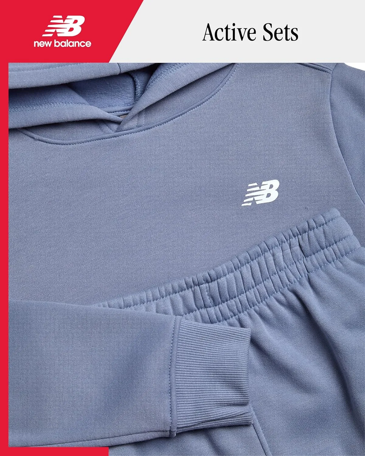 New Balance Boys' Shorts Set - 2 Piece Performance Fleece Hoodie Sweatshirt and Sweat Shorts - Sweatsuit Set for Boys (8-12)