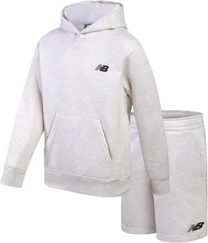 New Balance Boys' Shorts Set - 2 Piece Performance Fleece Hoodie Sweatshirt and Sweat Shorts - Sweatsuit Set for Boys (8-12)