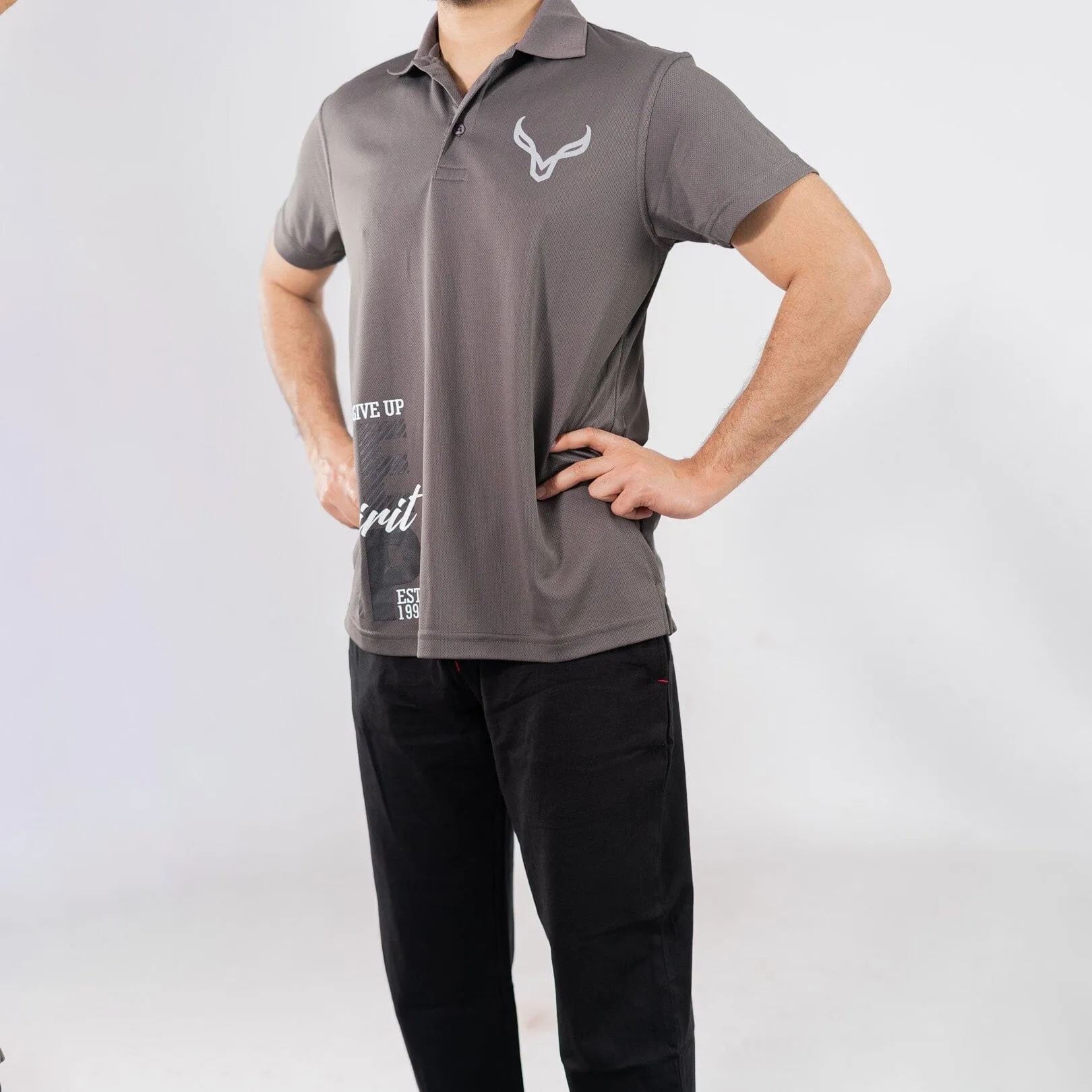 Polo Republica Men's Keep Spirit Printed Activewear Polo Shirt