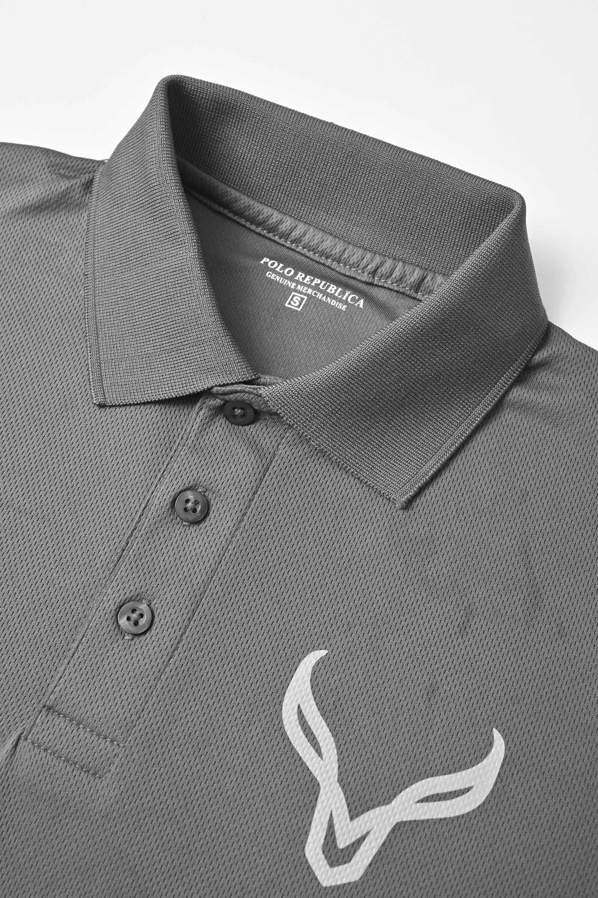 Polo Republica Men's Keep Spirit Printed Activewear Polo Shirt