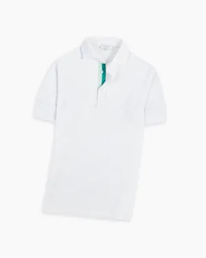 White Twin-Trim Short Sleeve Polo